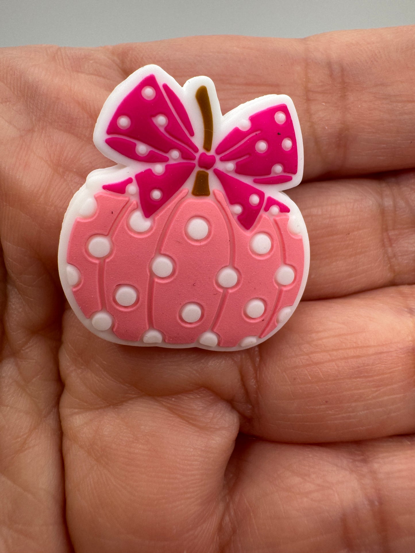 Polka Dot Pumpkin / Breast Cancer Awaress Pink Pumpkin Focal / Halloween Bead