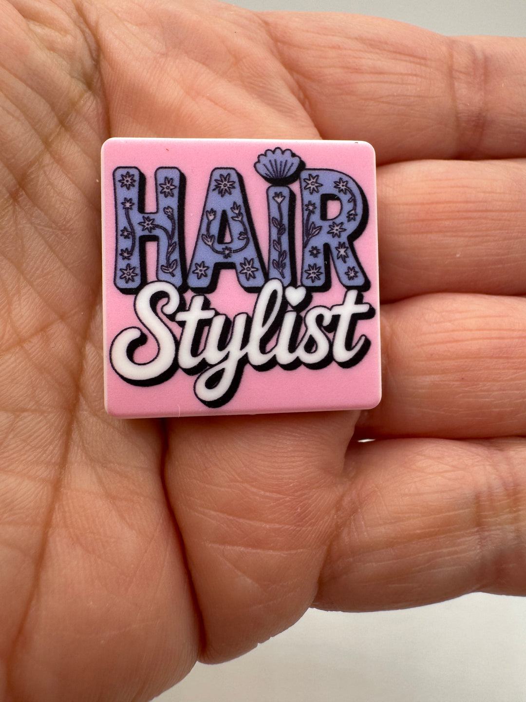 Hair Stylist Silicone Printed Focal Bead