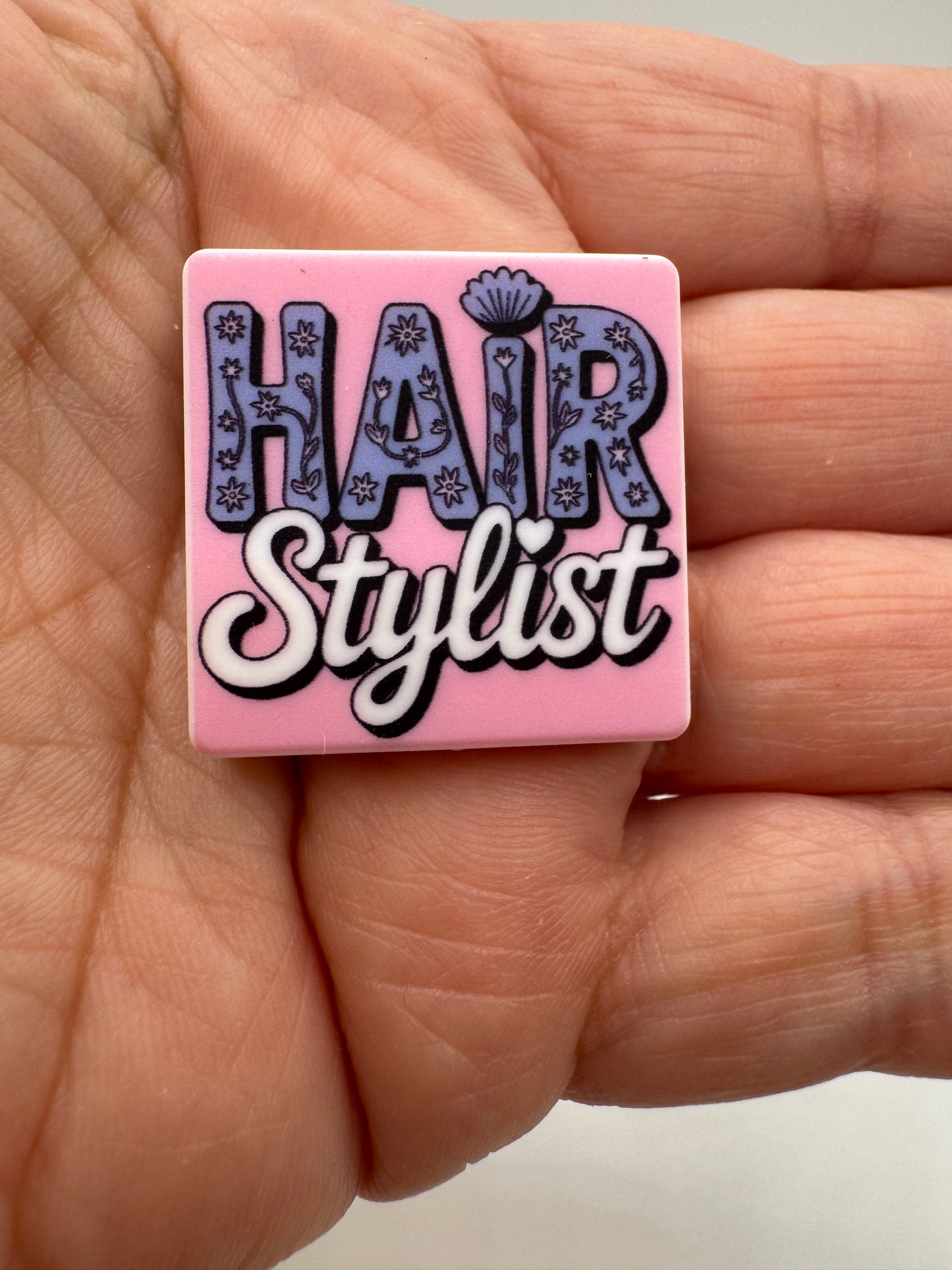 Hair Stylist Silicone Printed Focal Bead
