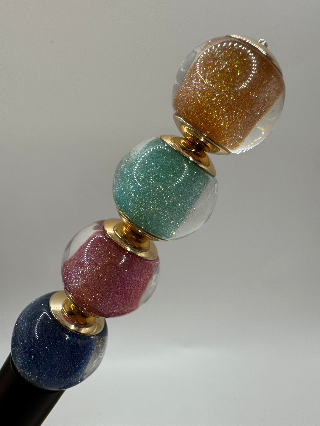 Glitter Gold Cap Layered Galaxy Bead 16mm - 20pc.
