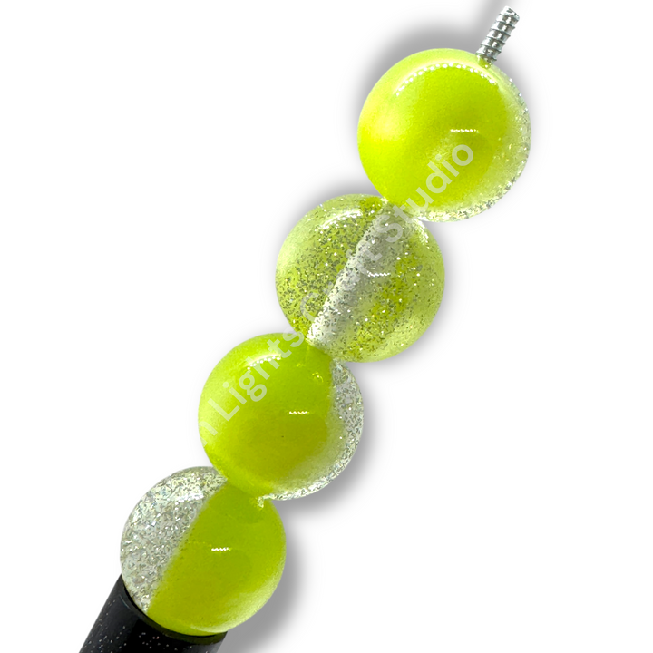 Cat Eye Glitter Galaxy 16mm Bead - Green or Gold - 20 Pcs.
