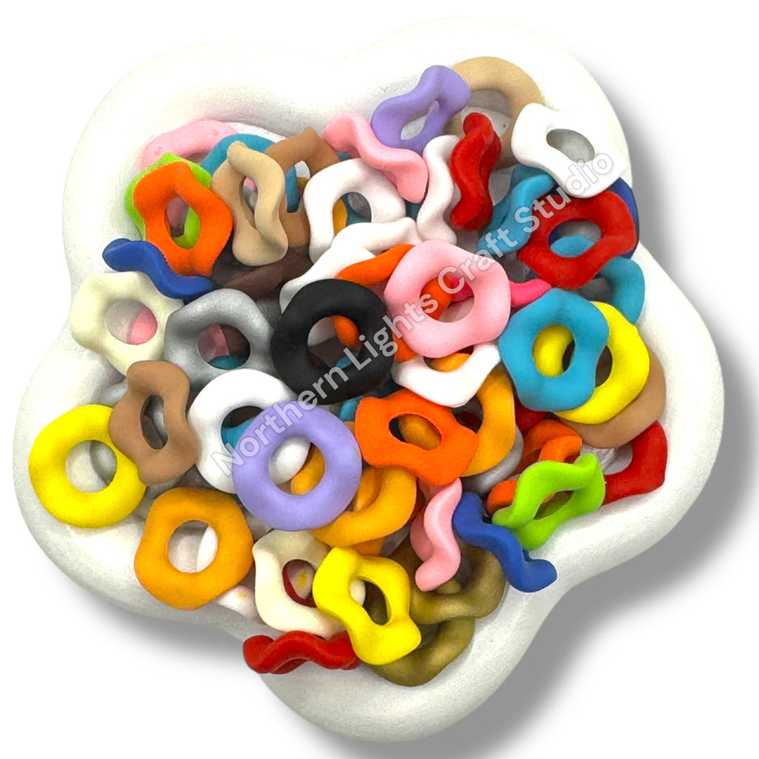 Matte Finish Wavy Spacers 16mm - Choose Color- 50pc.