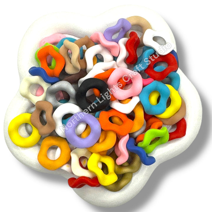 Matte Finish Wavy Spacers 16mm - Choose Color- 50pc.