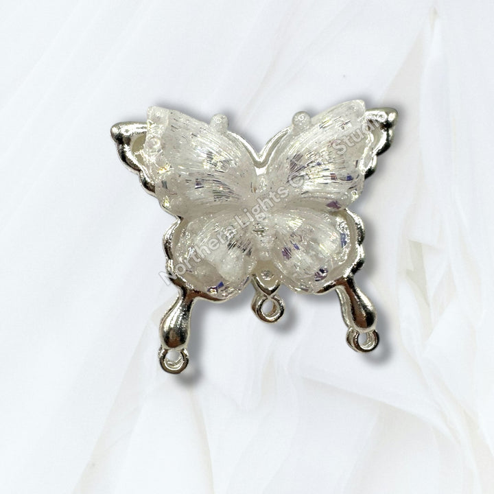 Metal Silver Soft Touch Butterfly Connector Bead