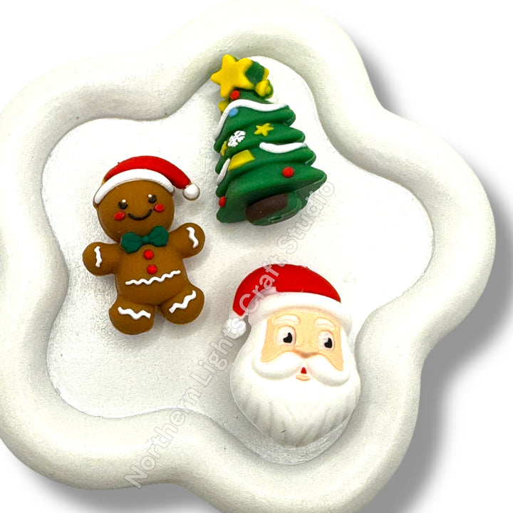 3D Christmas Silicone Focal Beads   - 1 piece