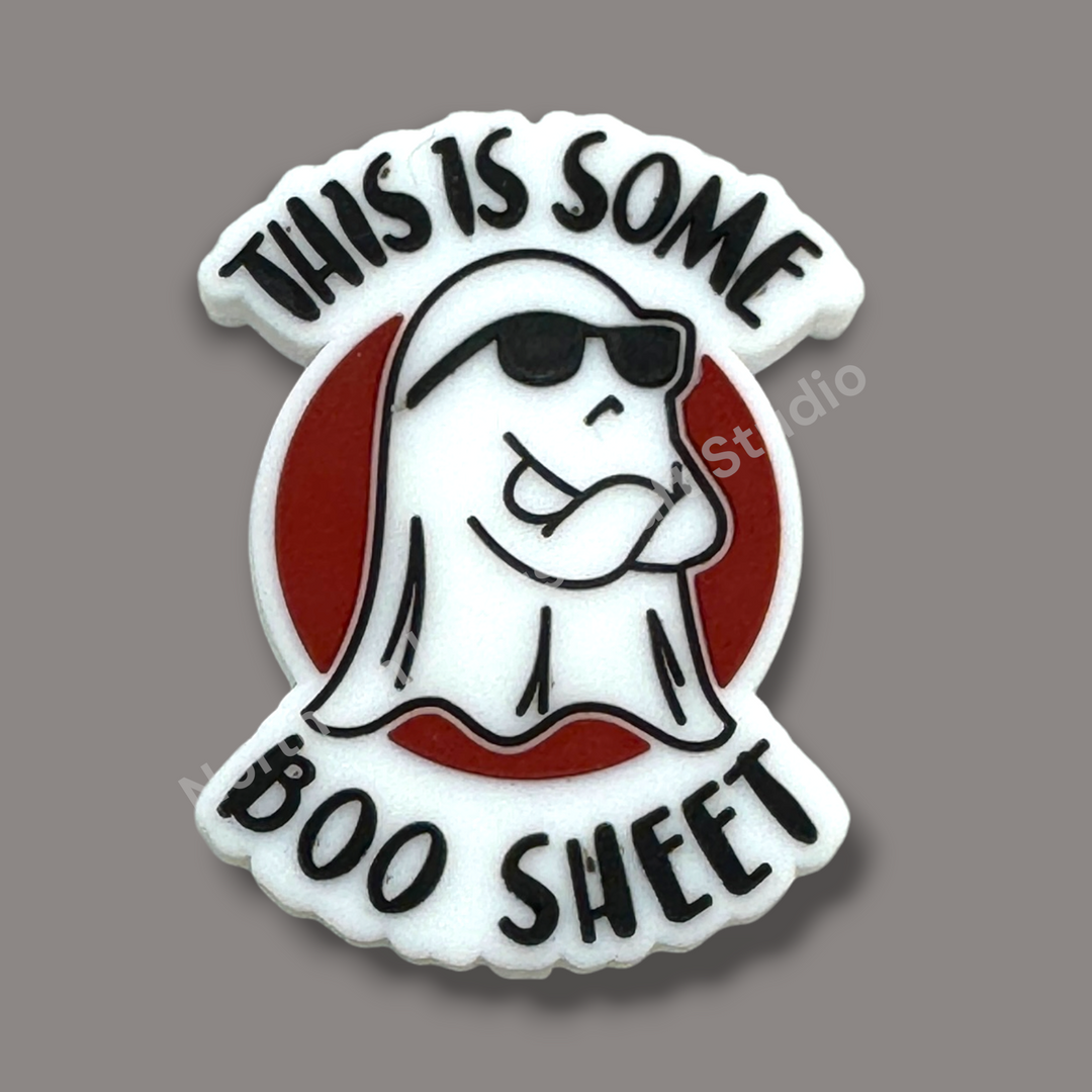 This is Some Boo Sheet Ghost Halloween Silicone Focal Bead
