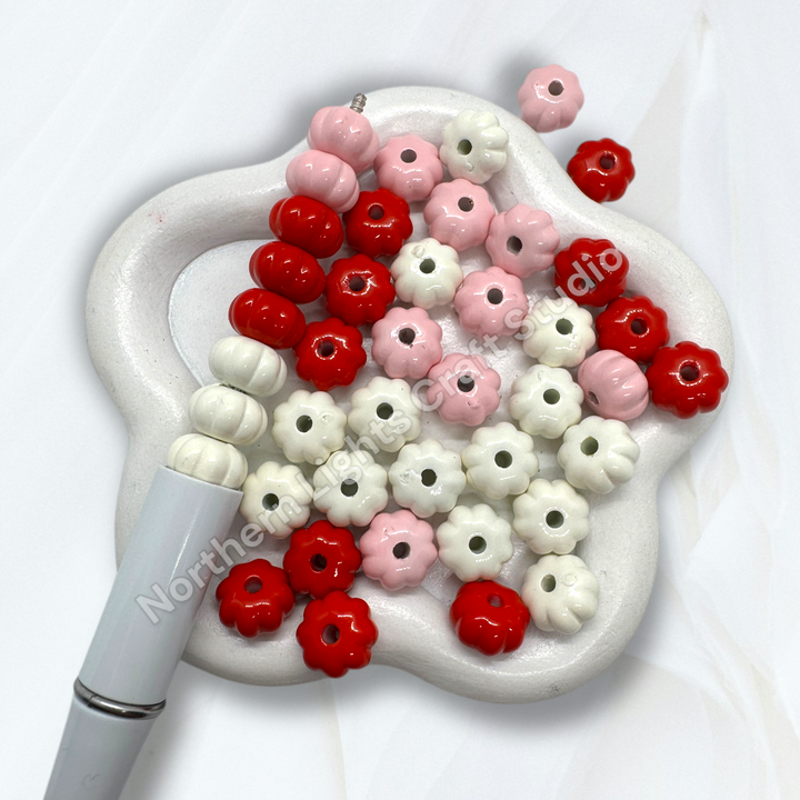 Pumpkin Spacer 10mm Acrylic Beads - 20 pcs.