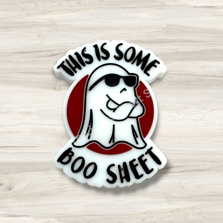 This is Some Boo Sheet Ghost Halloween Silicone Focal Bead