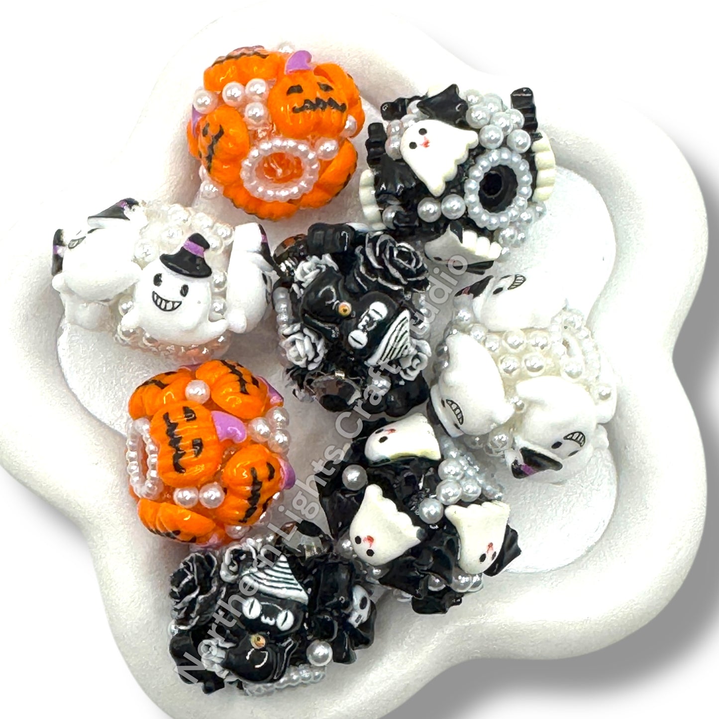 Acrylic Charm Halloween Sugar Beads 20mm - 3 pcs.