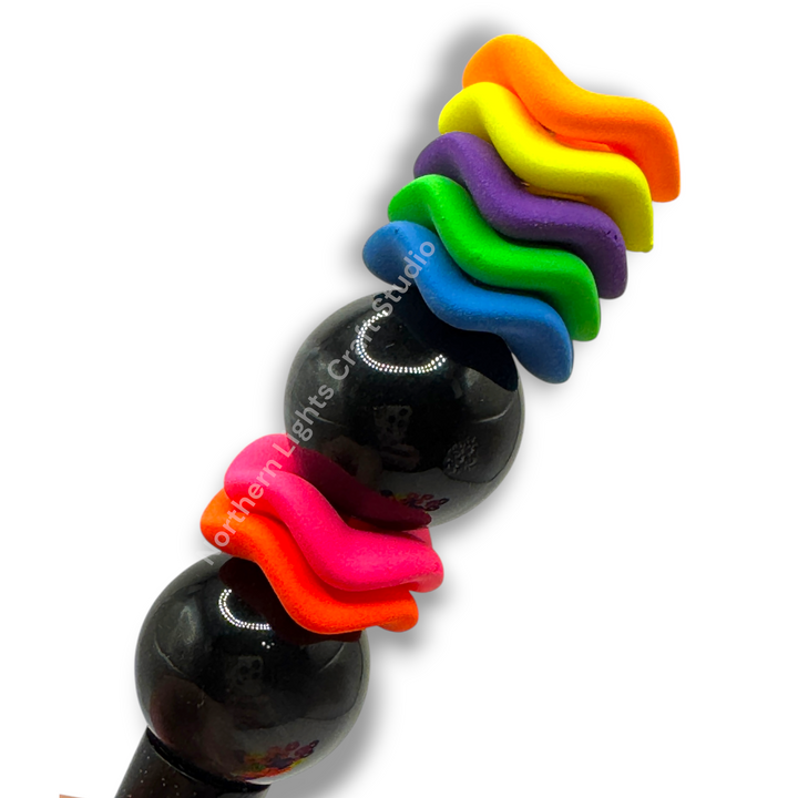 Neon Color Matte 10mm Acrylic Wavy Spacers - 25pc. Mix