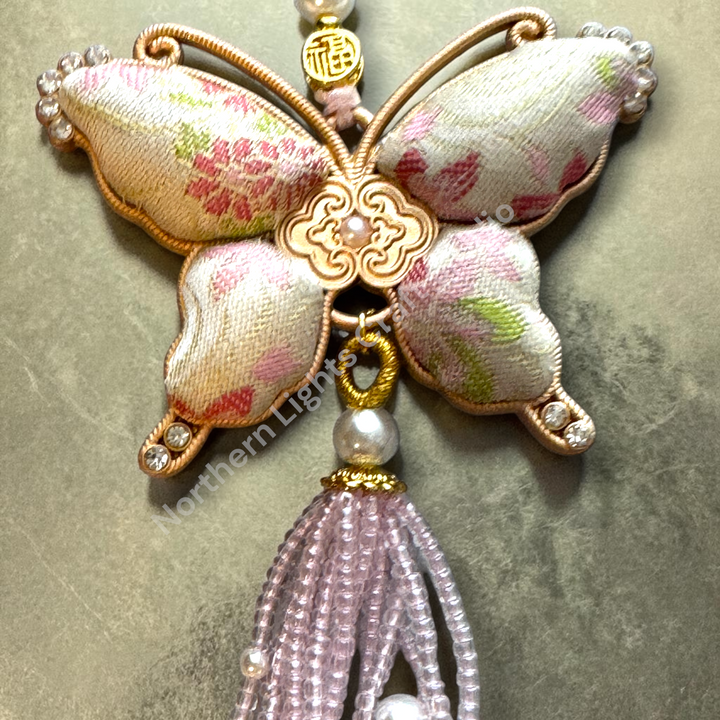 Song Brocade Short Butterfly Keychain / Decorative Hanging Charm