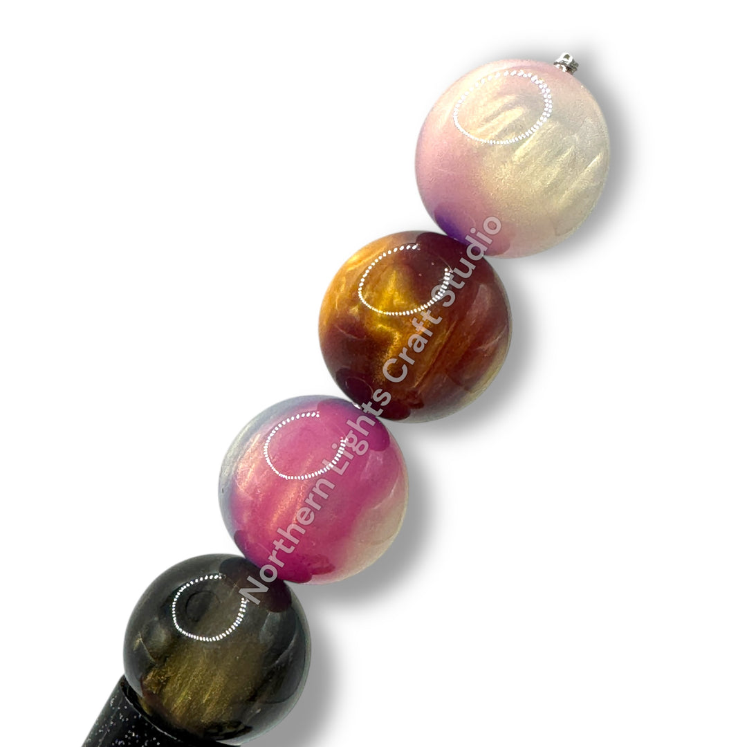 Luminous Multi Tone Color Galaxy 16mm Ombre Beads - 20pc.