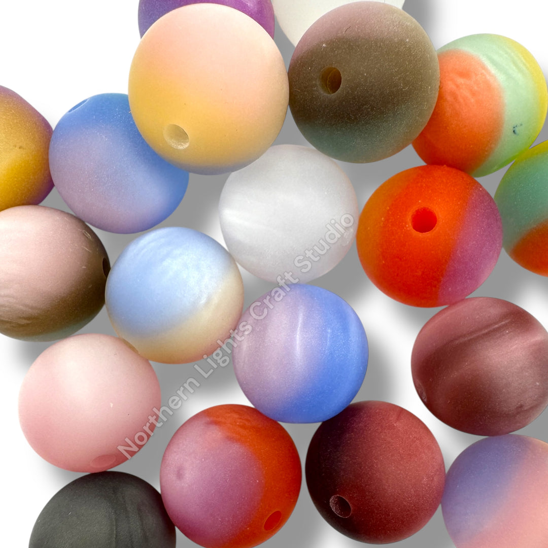 16mm Frosted Cat Eye Ombre Beads - 20 pcs.