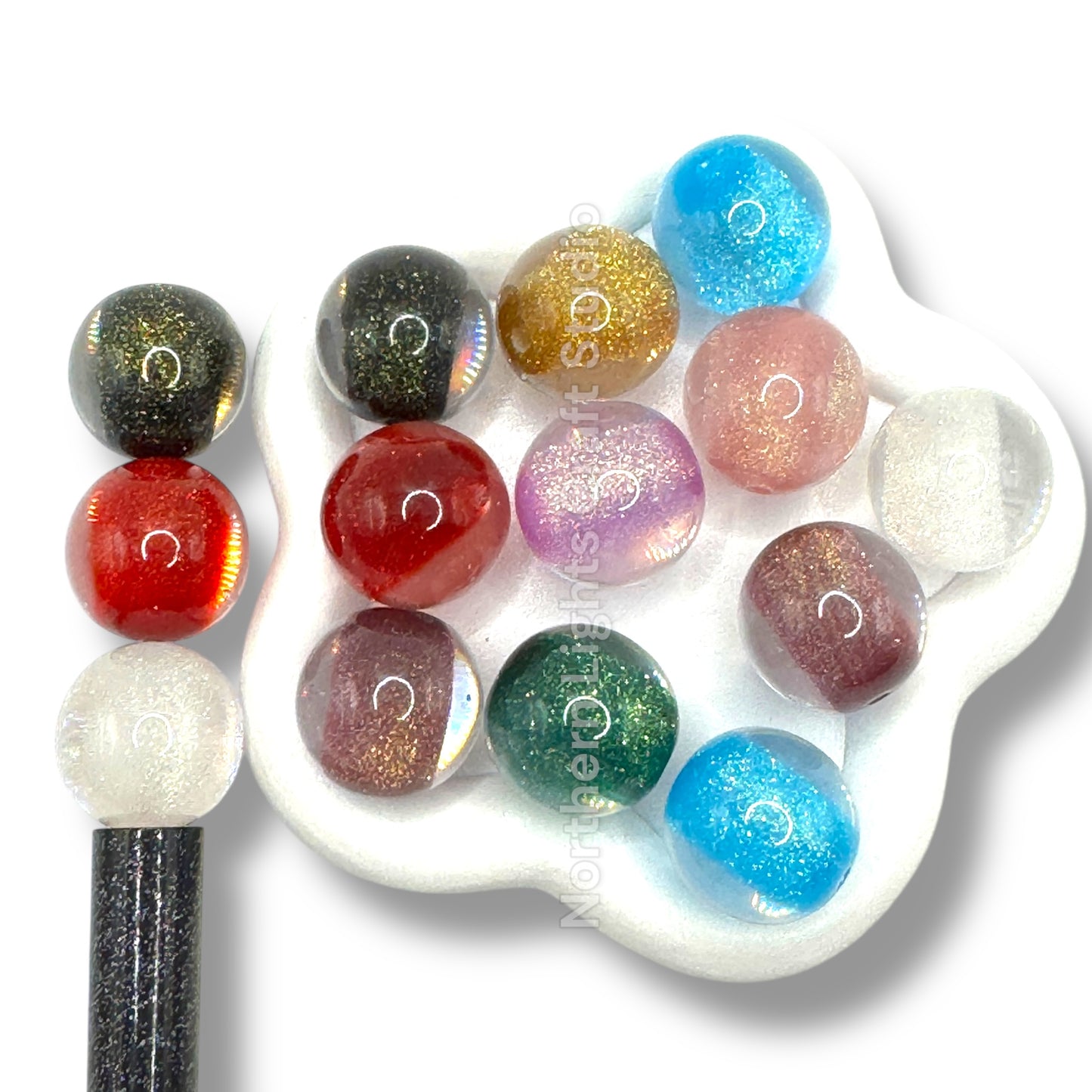Fine Glitter Core Beads - 20mm - 10pcs.