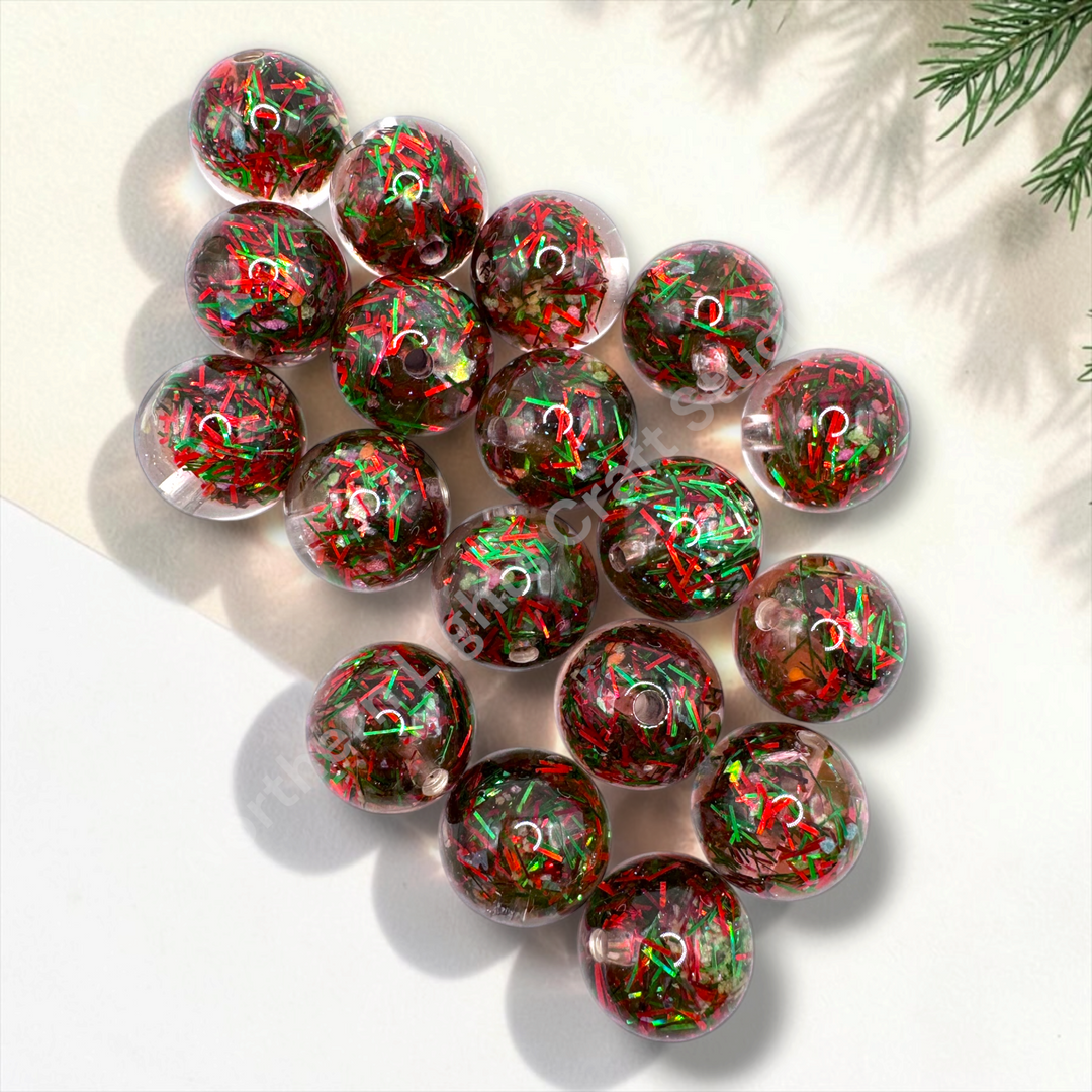 Gemfire Christmas Luxury Resin 16mm Beads- 20 pc.