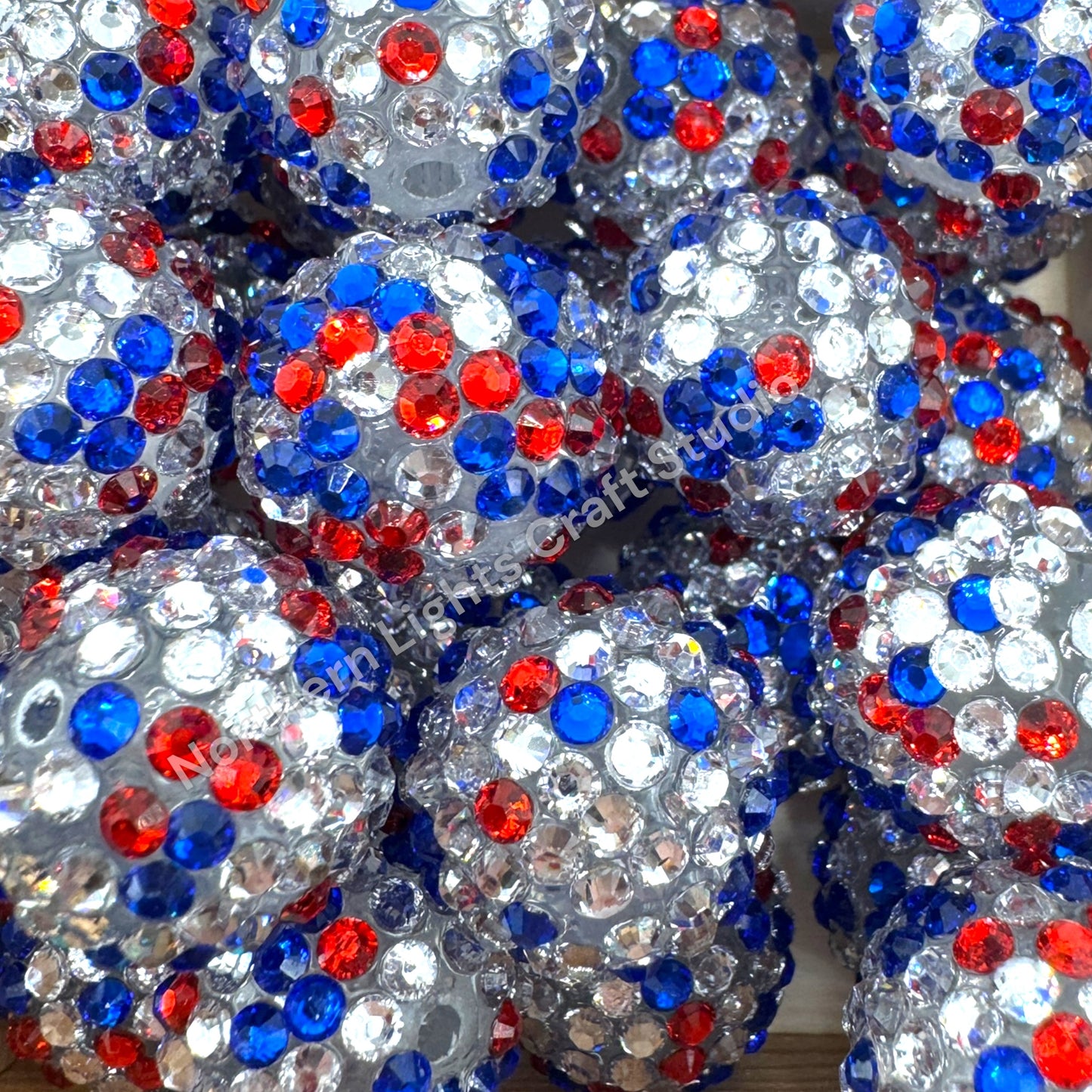 Multicolor Confetti 20mm Acrylic Rhinestone Bubblegum Beads - 10pc.