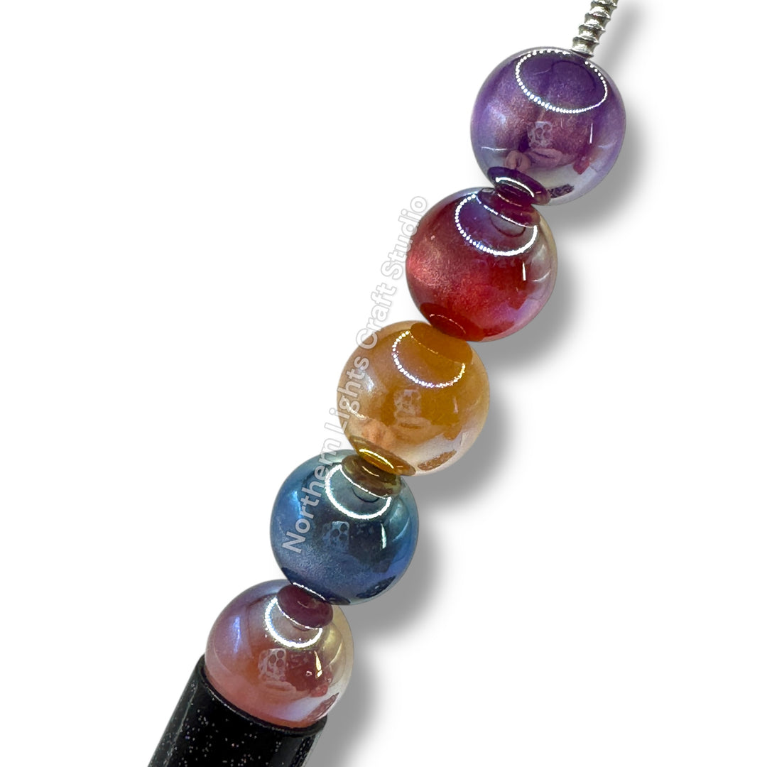 UV Cat Eye Shiny 12mm Dark Color Mix -25pc