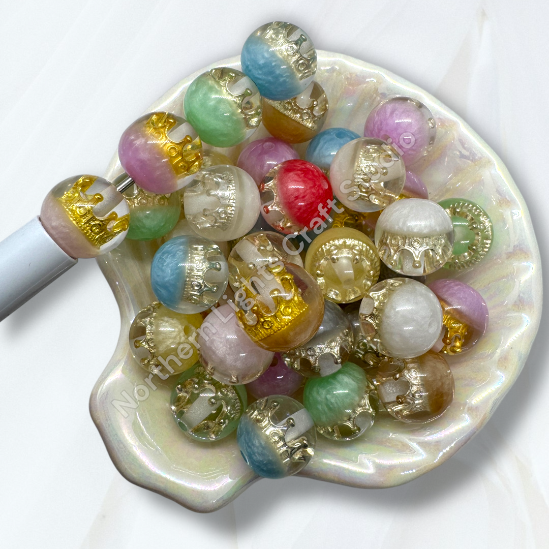 Crown Galaxy Luminous Luxury 16mm Beads -20 Pieces