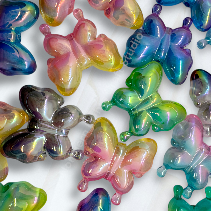 Puffy Butterfly Double Layer UV Bead - 10pc. Mix