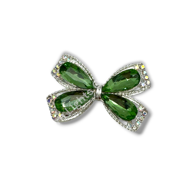 Fancy Large Metal and Crystal Bow Beads - 1pc.