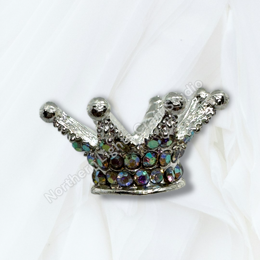 Large Metal Alloy AB/Colorful Crown Beads - 5pc. - You choose color