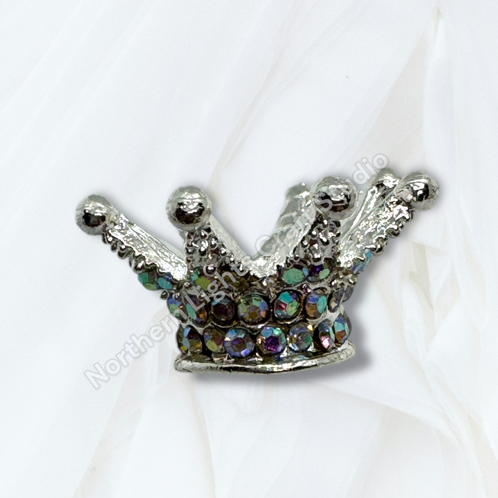 Large Metal Alloy AB/Colorful Crown Beads - 5pc. - You choose color