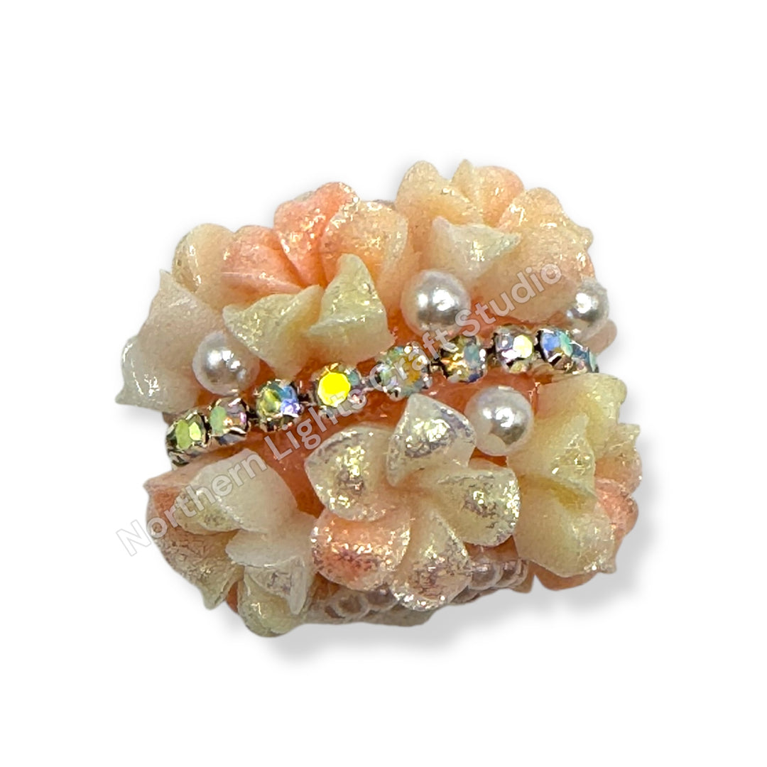 Soft Flower with Rhinestone Middle Chain - 1pc.