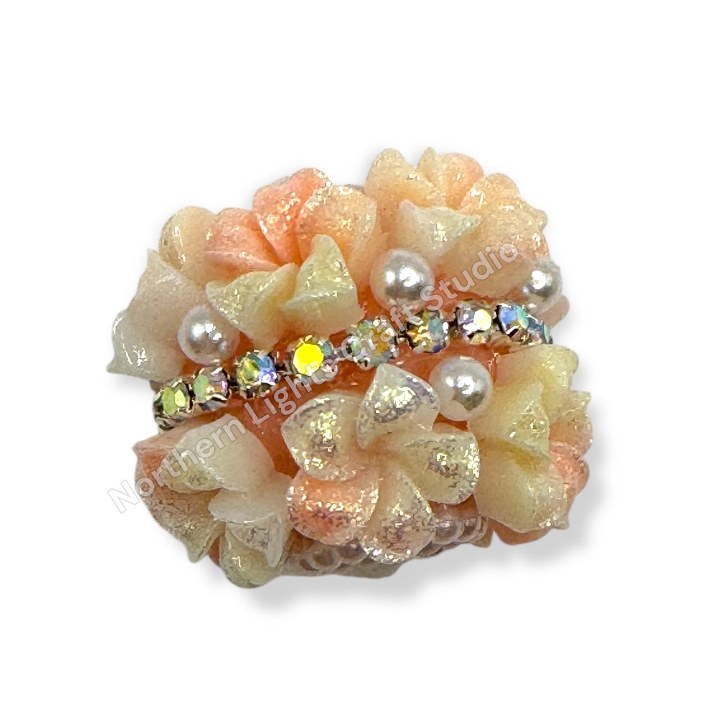 Soft Flower with Rhinestone Middle Chain - 1pc.