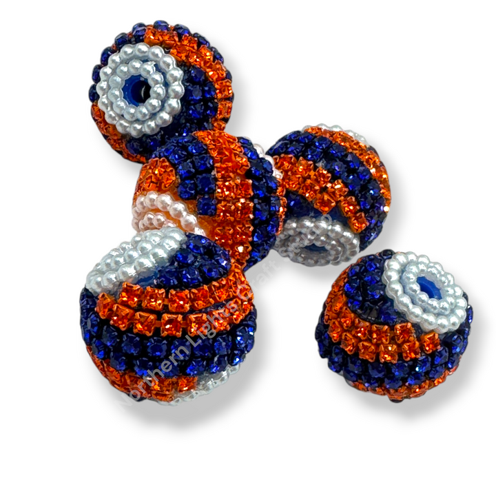 Rhinestone Swirl Fancy Acrylic 20mm Mix - 7pc.