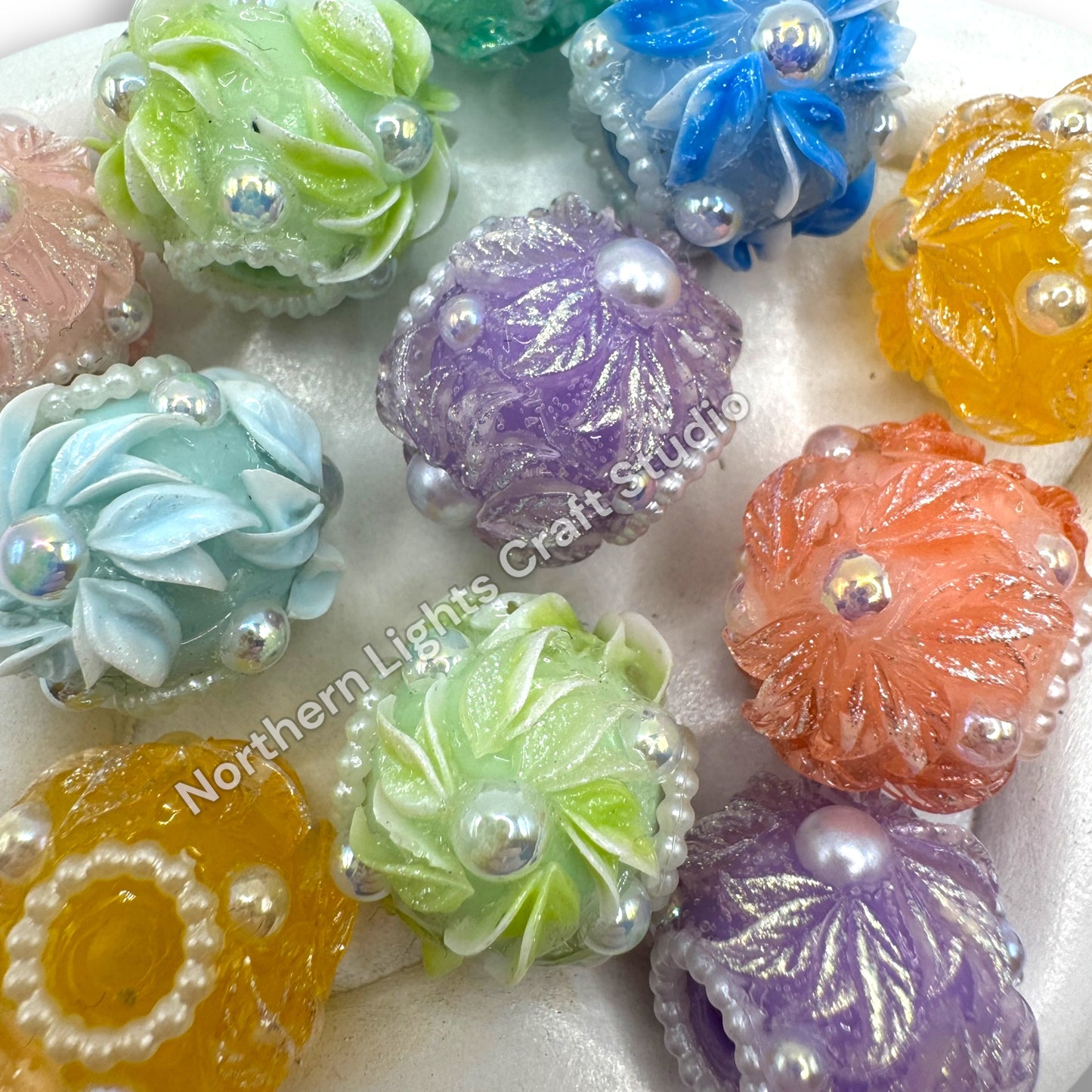 Flower Fantasy Fancy Beads - 10 pc. mix