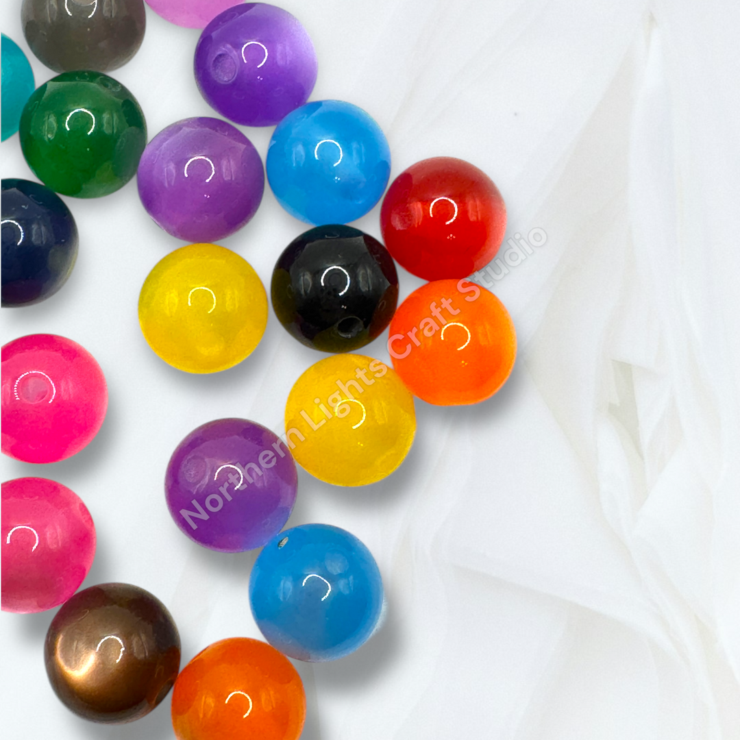 Cat Eye 12mm Resin Bead Mix -25pc