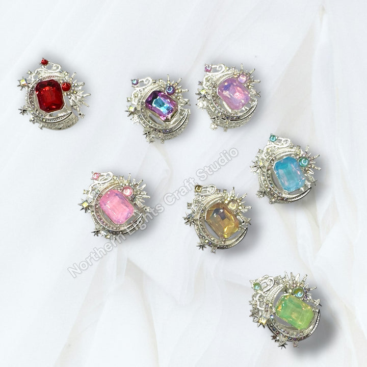 Metal Alloy Moon Starburst Bead -1pc.