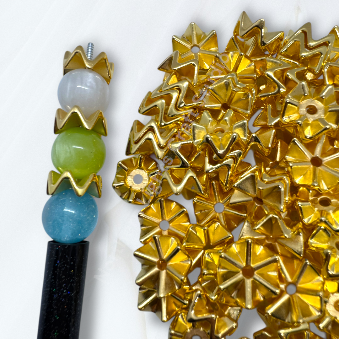 Colorful Zig Zag Acrylic Wavy 16mm Spacers  -Gold, Silver, or Mix- 50 pcs.