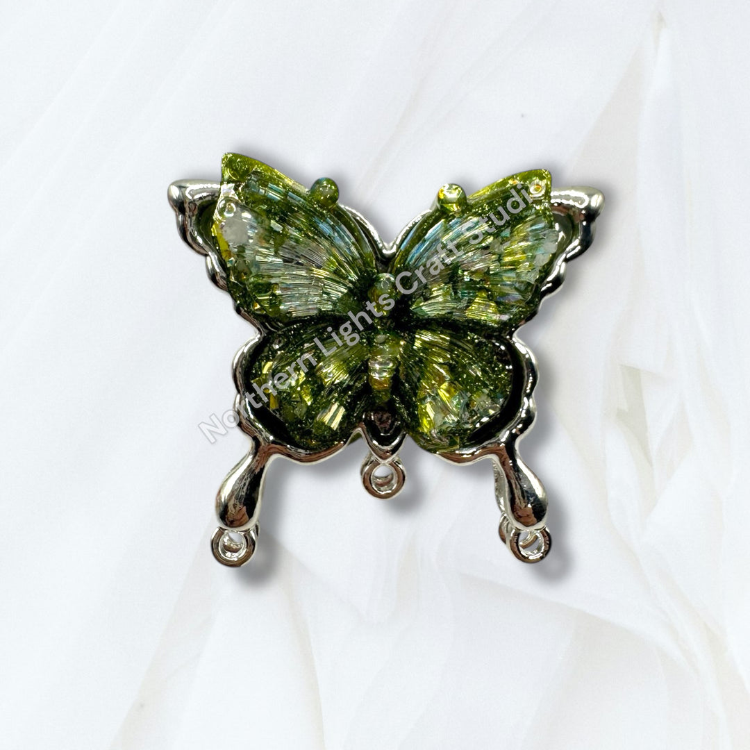 Metal Silver Soft Touch Butterfly Connector Bead