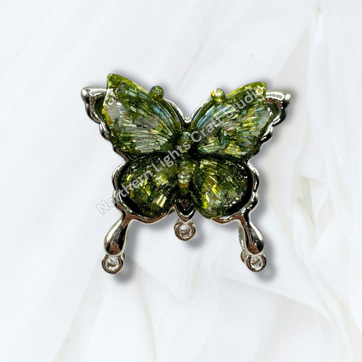 Metal Silver Soft Touch Butterfly Connector Bead