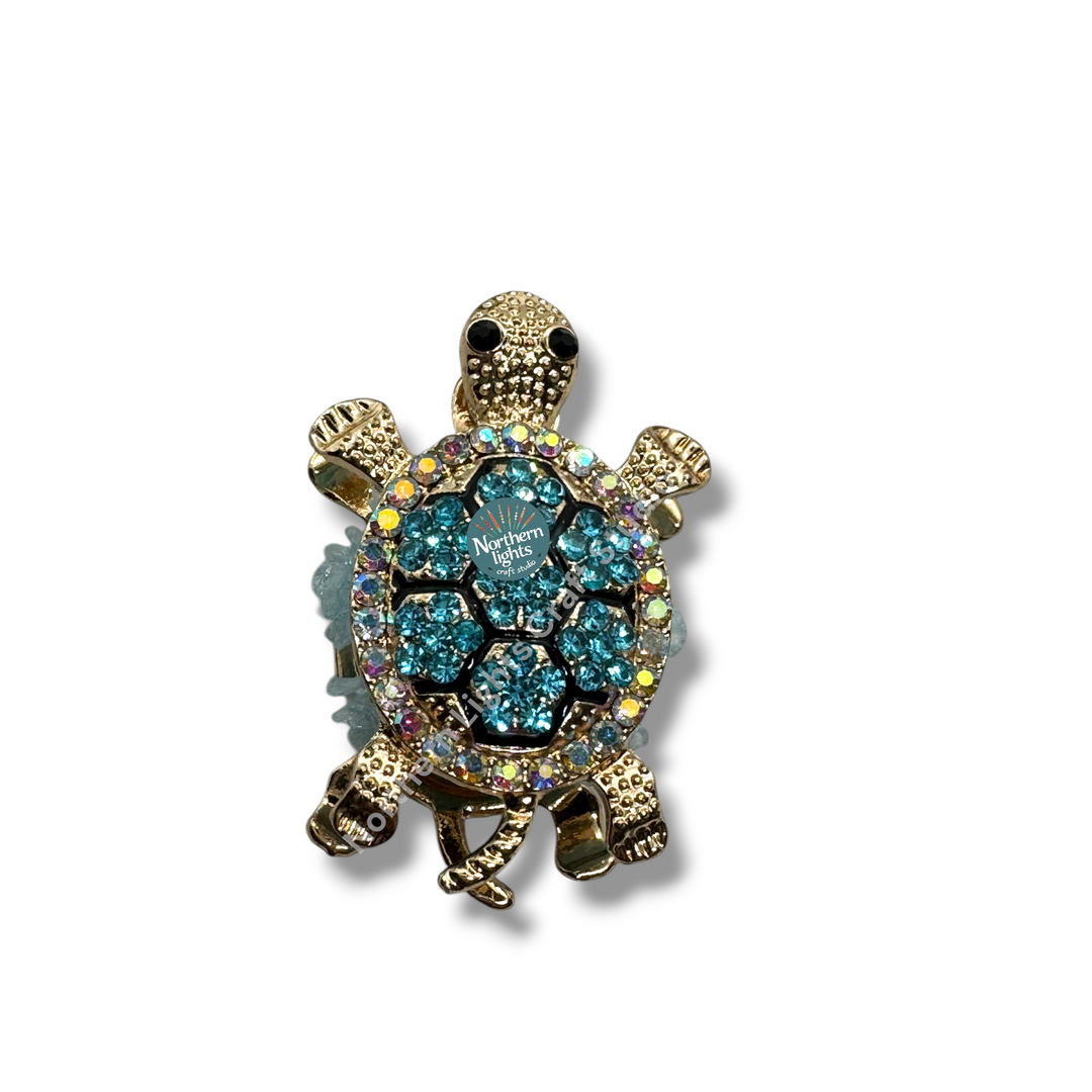 Rhinestone Double Sided Turtle Fancy Bead - READ DESCRIPTION