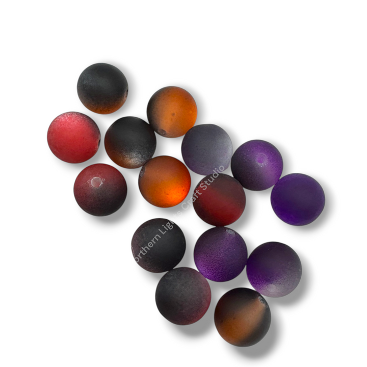 Frosted Ombre Splatter Cat Eye Halloween 16mm Acrylic Bead Mix - 20pcs.