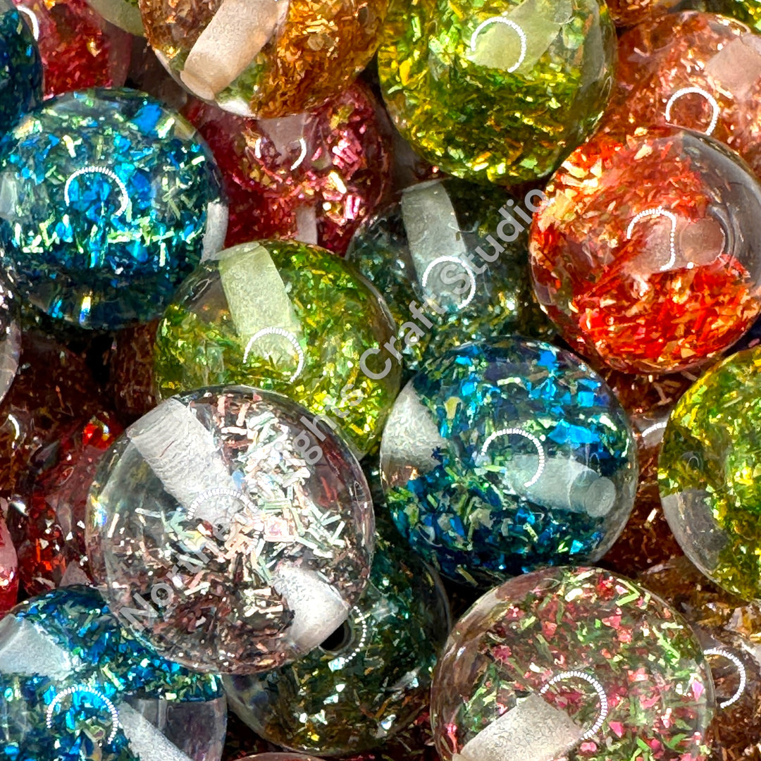 Glitter Tinsel 16mm Premium Bow Beads - 10 pieces