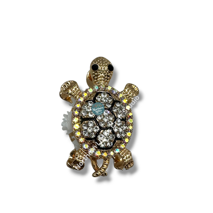 Rhinestone Double Sided Turtle Fancy Bead - READ DESCRIPTION