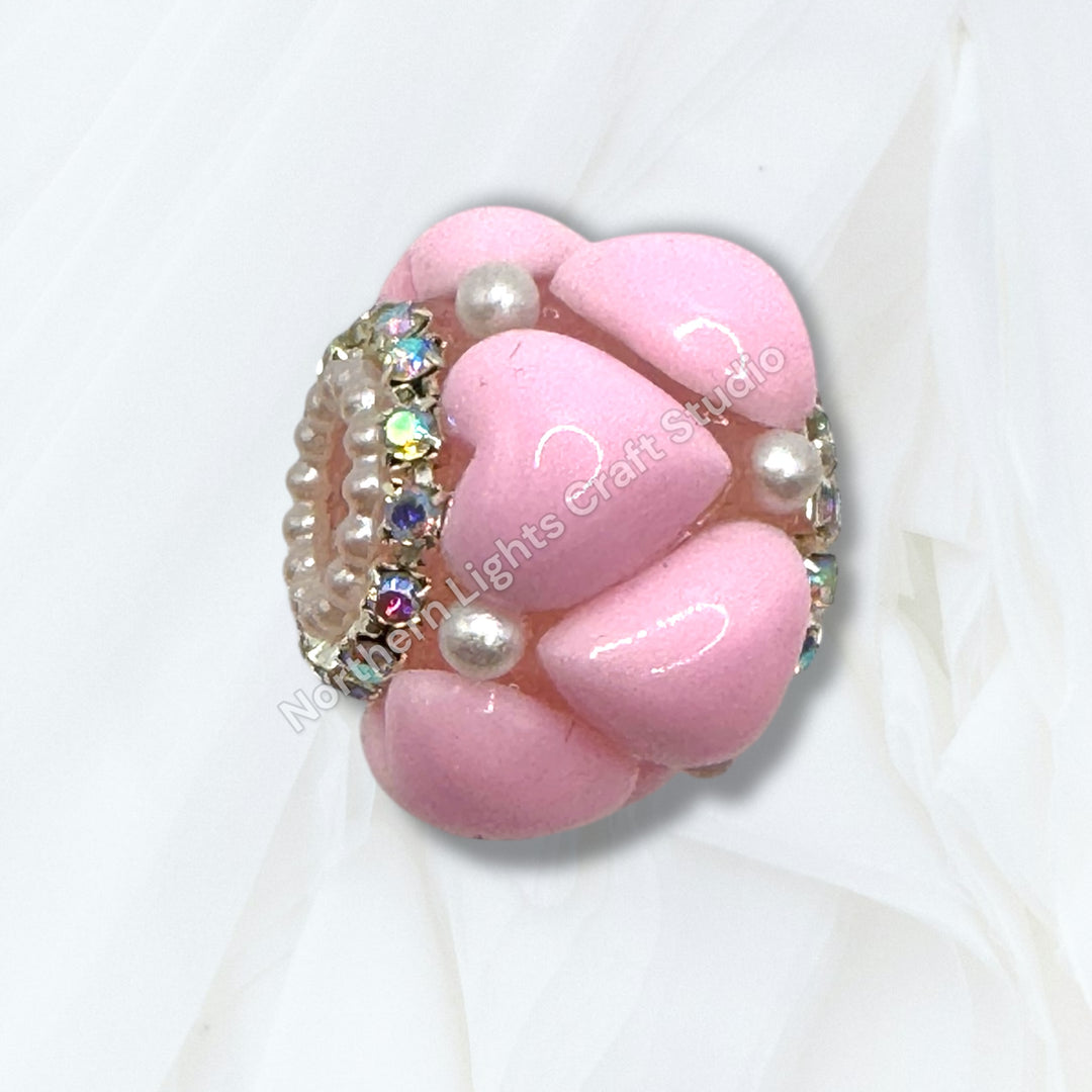 Acrylic Heart Charm Bead -2pc.