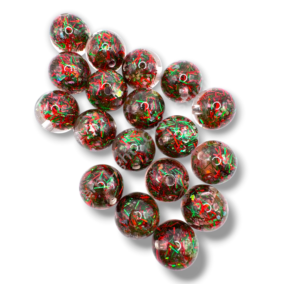 Gemfire Christmas Luxury Resin 16mm Beads- 20 pc.