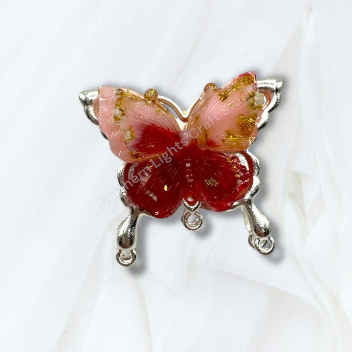 Metal Silver Soft Touch Butterfly Connector Bead