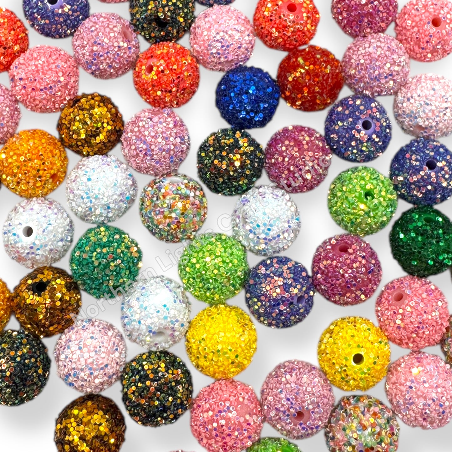 Glitter Confetti Bead 10pc. Mix - 20mm