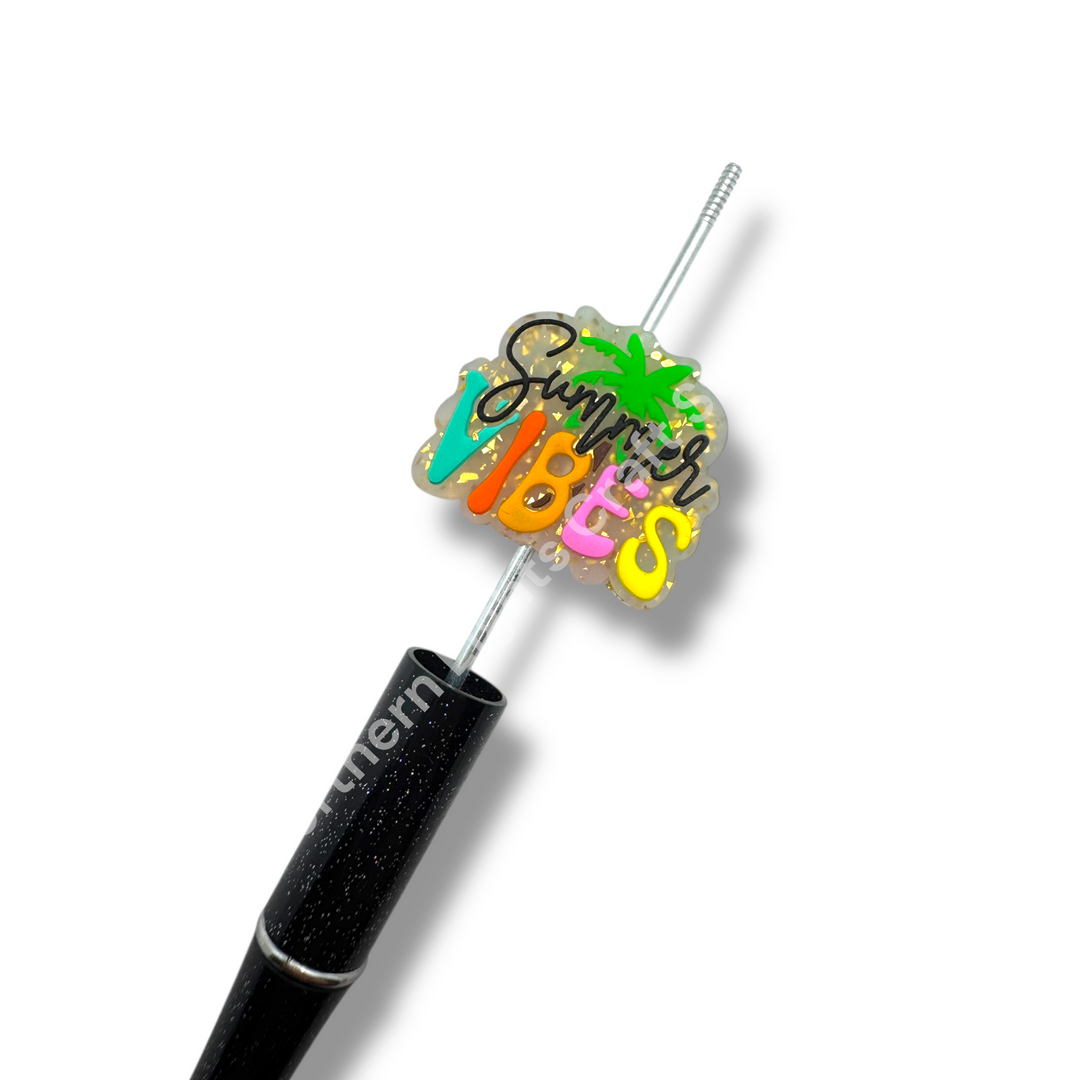 Summer Vibes Silicone Focal Glitter Jelly Bead -1pc.