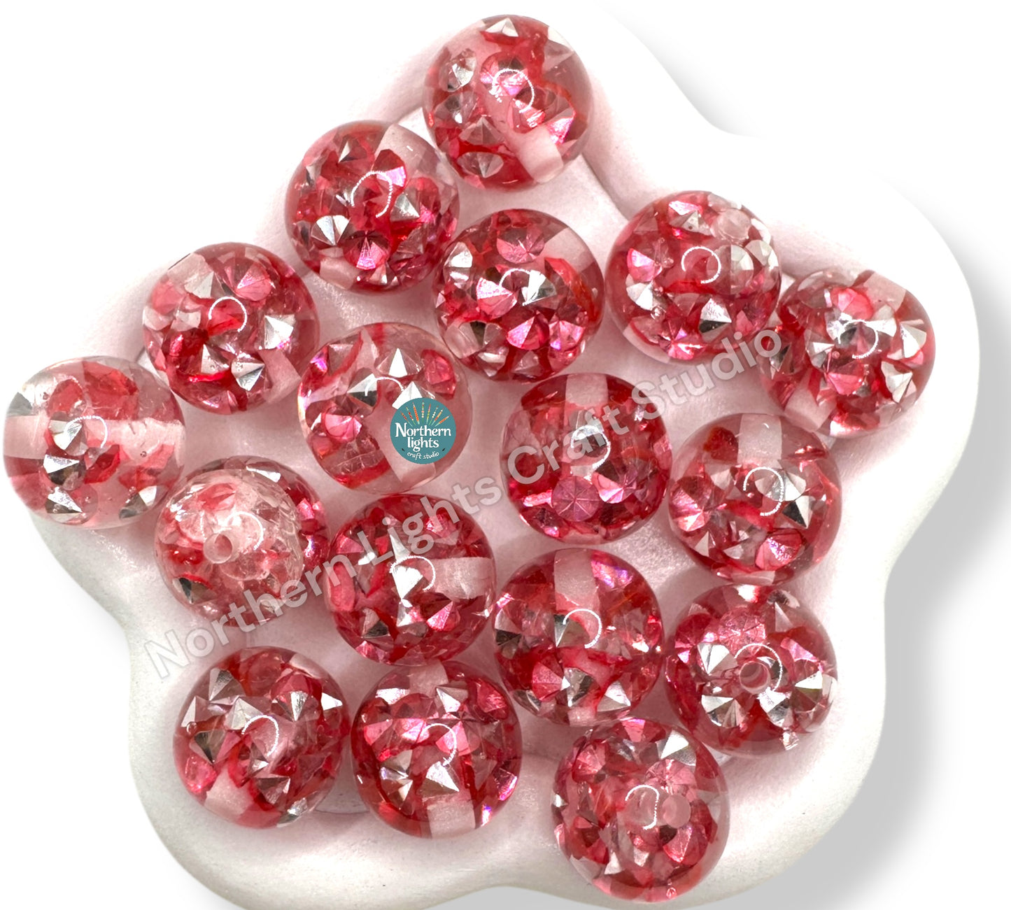 Diamond Chip Resin Beads - Bling Beads 20pc.