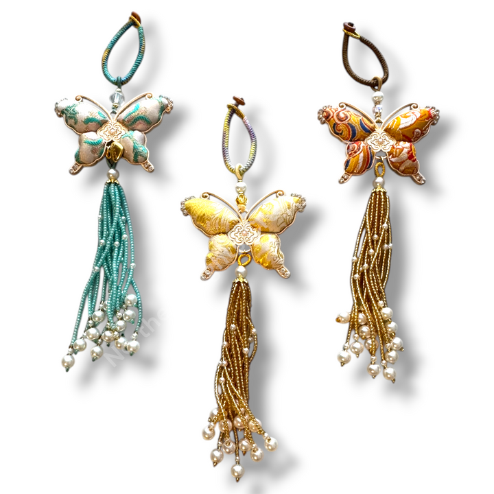 Song Brocade Short Butterfly Keychain / Decorative Hanging Charm