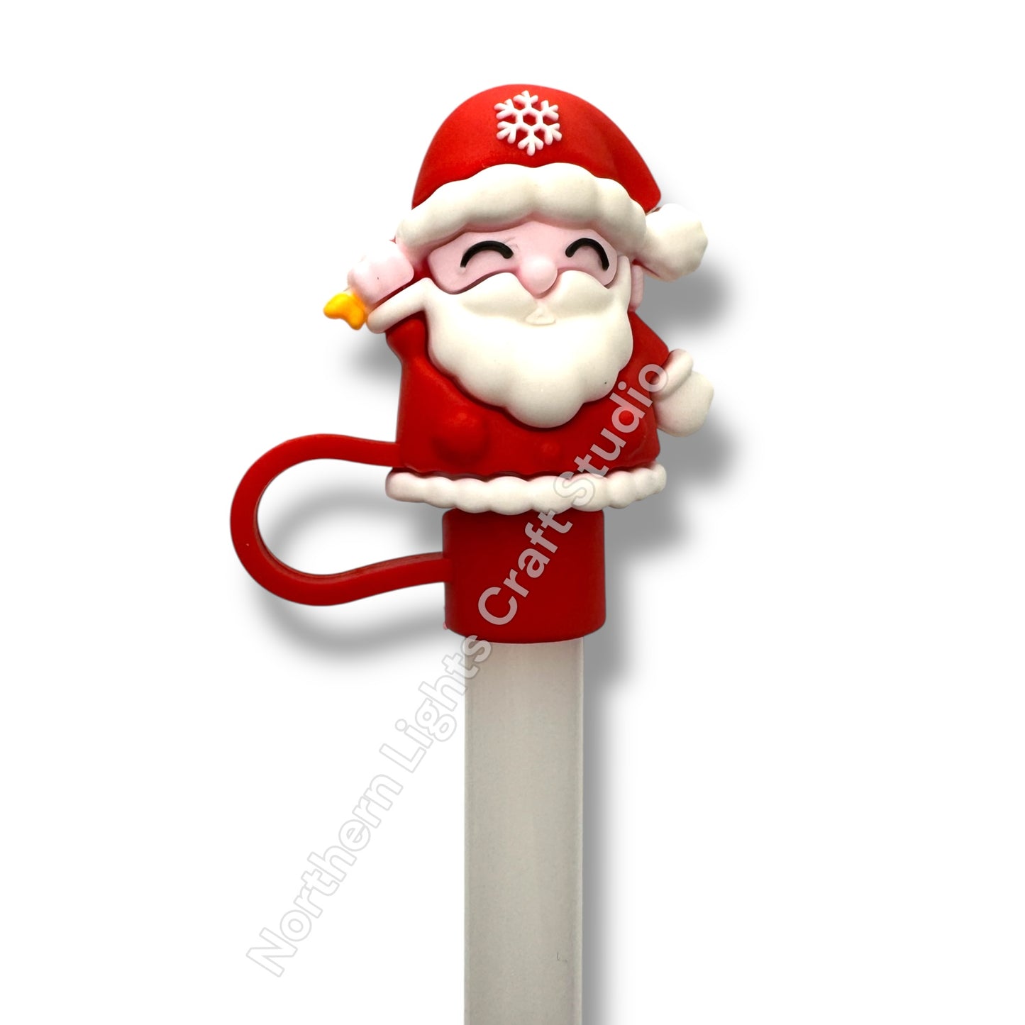 Silicone Christmas Straw Topper - 1 pc.