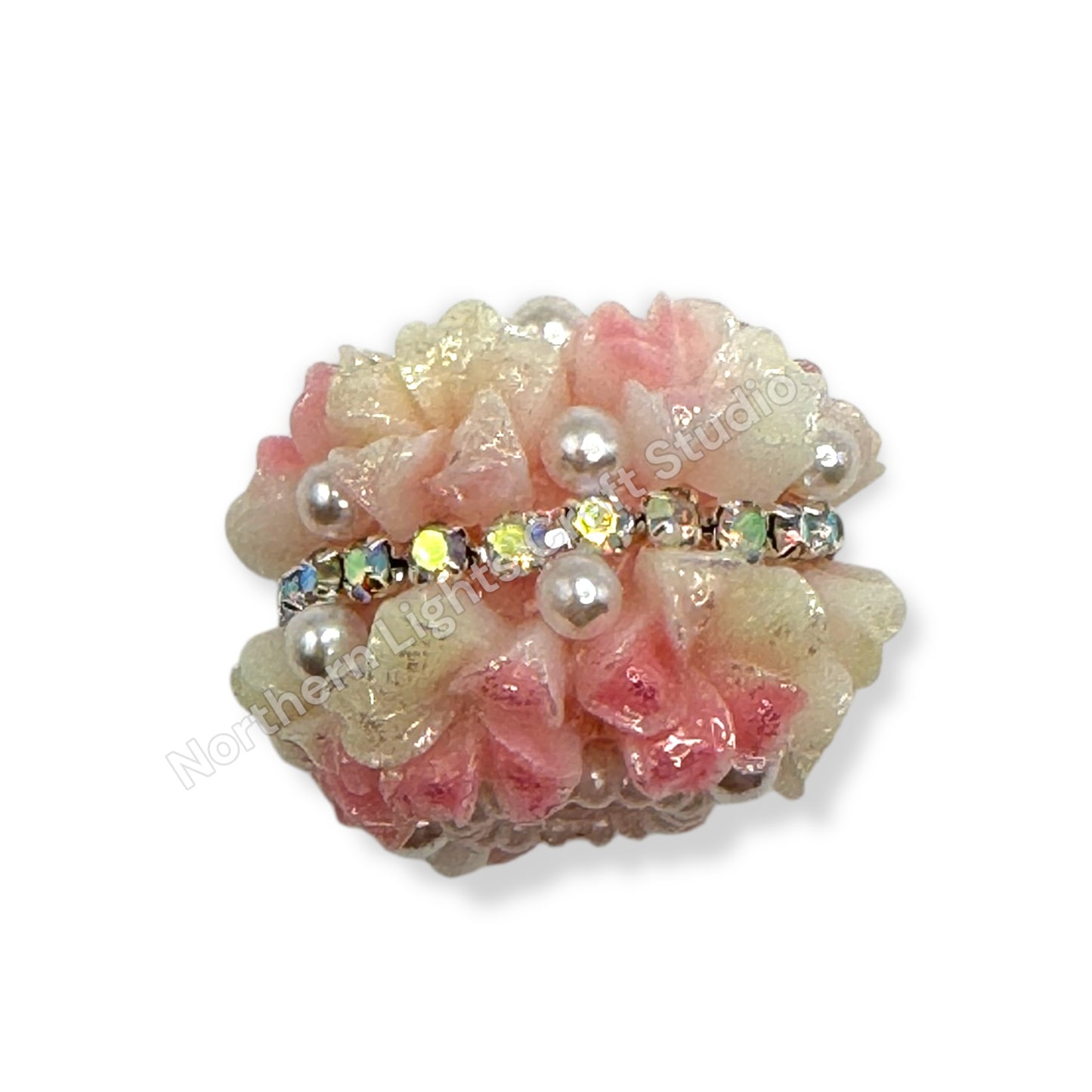 Soft Flower with Rhinestone Middle Chain - 1pc.