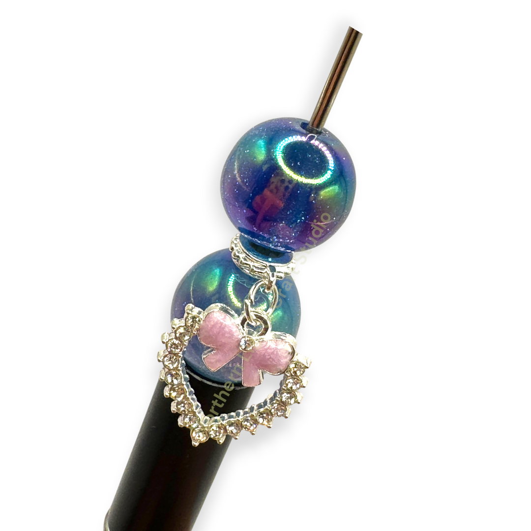 Heart Charms with Rhinestones and Bail -10pc. Mix