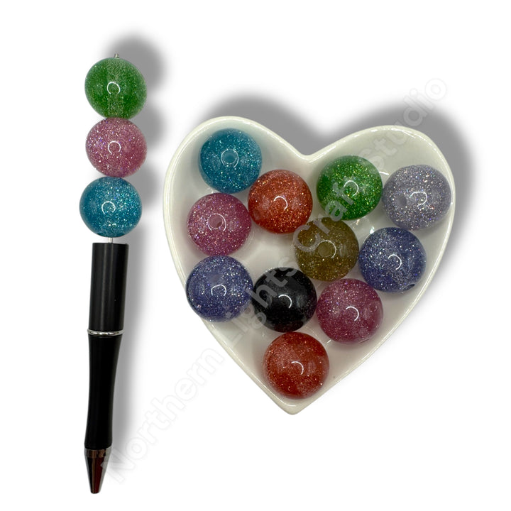 Glitter Celebration 20mm Acrylic Bead Mix - 10 Pieces